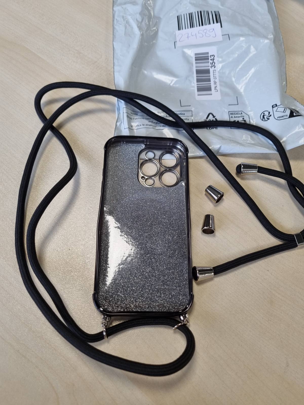 274589 - PHOONA Rrip magnetik për qafën për iPhone 16 Pro me kordon, i pajtueshëm me MagSafe, mbrojtëse e qëndrueshme dhe me shkëlqim, rezistente ndaj goditjeve për iPhone 16 Pro, e zezë