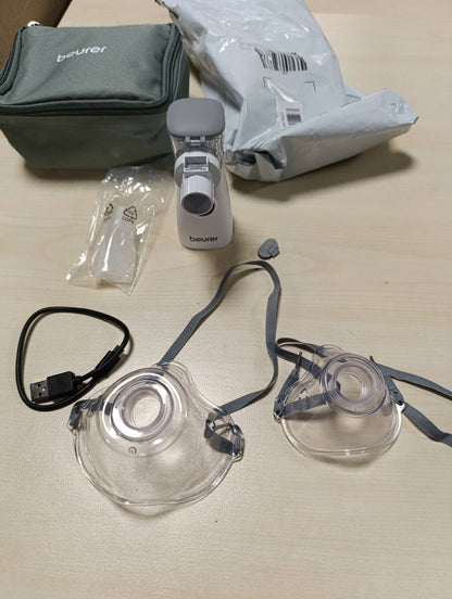 315726 - BEURER Inhalator IH 57, Nebulizator me membranë vibruese, Teknologji aerosol, Inhalator portativ me bateri të rikarikueshme, Përdorim për ftohje, astmë, sëmundje frymëmarrjeje
