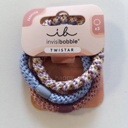 318949 - invisibobble Gërsheta TWISTAR Livando - 3 lidhëse flokësh ngjyrë vjollcë - Mbajtje e butë, e sigurt dhe rehati e lartë - Lidhëse flokësh për gra dhe vajza