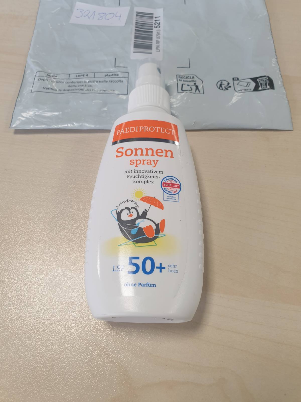 321804 - PAEDIPROTECT Sprej Dielli për Fëmijë dhe Foshnje SPF 50+ 150 ml, pa aromë, për fytyrën dhe trupin, mbrojtës nga rrezatimi UVA/UVB, vegan, pa mikroplastikë