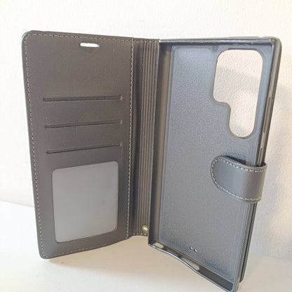273821 - Mbrojtëse për Samsung Galaxy S23 Ultra 5G - Mbrojtëse lëkure 2-në-1 me rrip kyçi, portofol bllokues RFID, mbështetëse, vende për karta