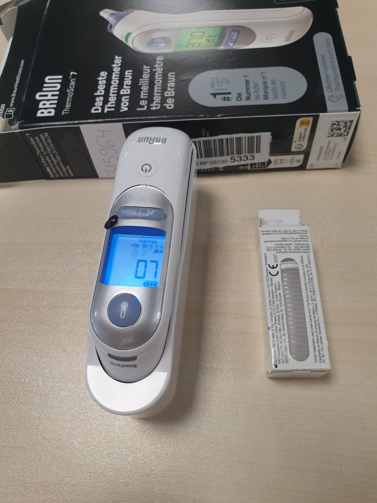 315964 - BRAUN Termometër Veshi ThermoScan 7 BRAIRT6520, I Bardhë, Pesha: 0.1 kg, Material: Plastike, Saktësia: ±0.1°C