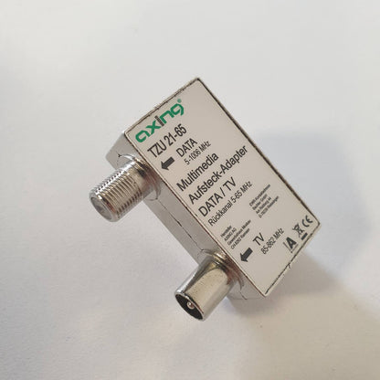 309245 - AXING TZU 21-65 Multimedia Plug-in Adaptor Ndarës për Modem Kabllo dhe TV