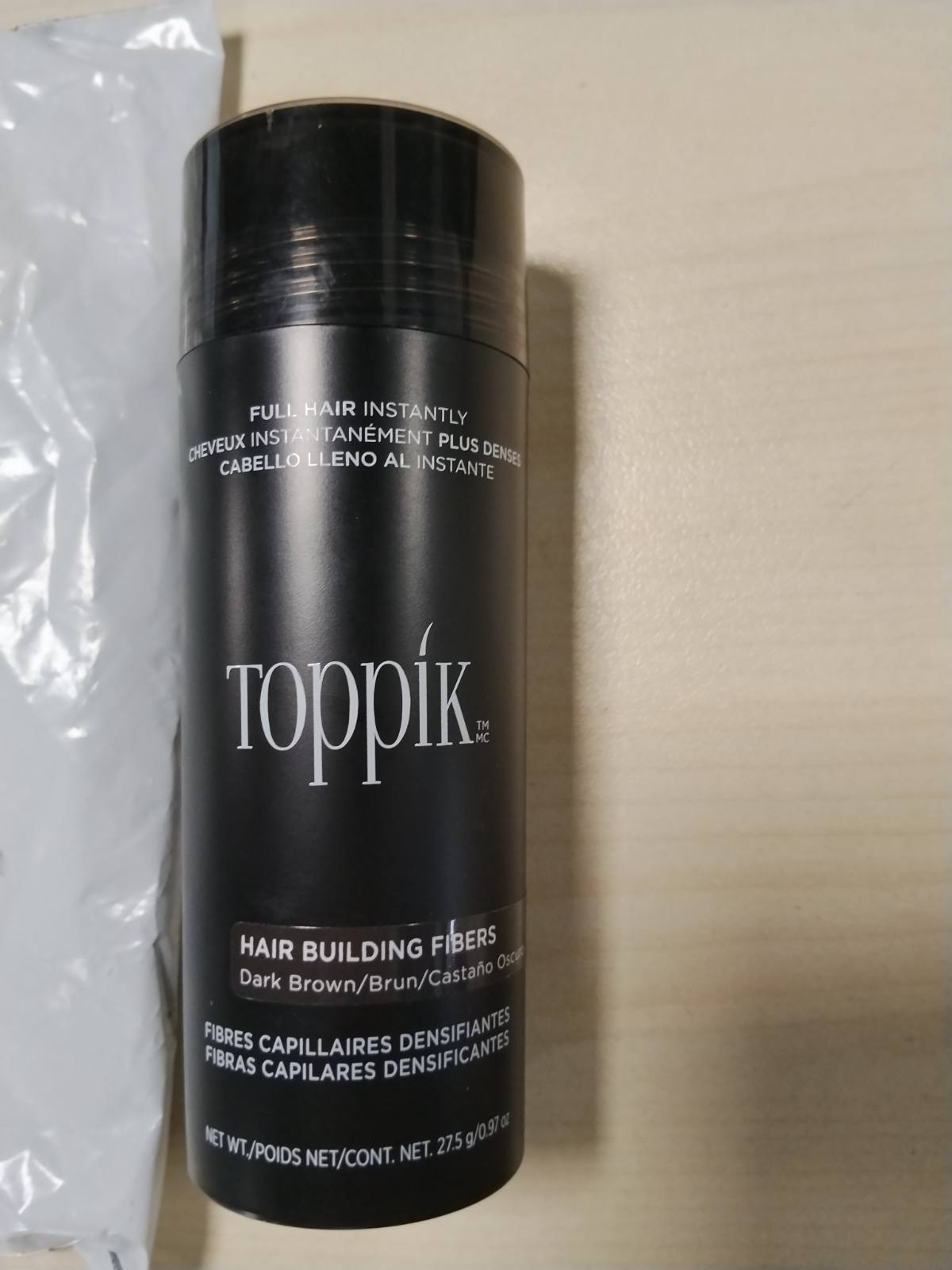 321118 - Fibra flokësh TOPPIK për trashjen e flokëve, pluhur për rrënjë dhe fibra flokësh, kafe e errët, 27.5g