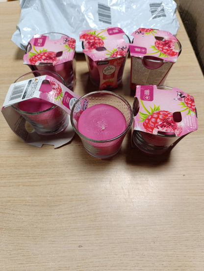 316856 - GLADE Qiri aromatik në gotë, pako me 6 copë, Berry Vibes, deri në 27 orë kohë djegieje (6 x 112g)