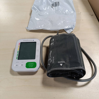 322295 - MEDISANA Monitor tensioni gjaku BU 570 për lidhjen e krahut të sipërm, monitor tensioni gjaku dhe pulsi me funksion memorieje dhe aplikacion Bluetooth, shkallë semafori, manshetë tensioni gjaku me tregues të rrahjeve
