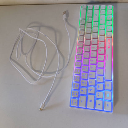 319945 - G-LAB Keyz Hydrogen WL Tastierë Pa Tel për Lojëra, 60% Gjysmë-Mekanike, AZERTY, RGB Shumëngjyrëshe, Format Kompakt TKL, PC/PS4/PS5, E Re (E Bardhë)