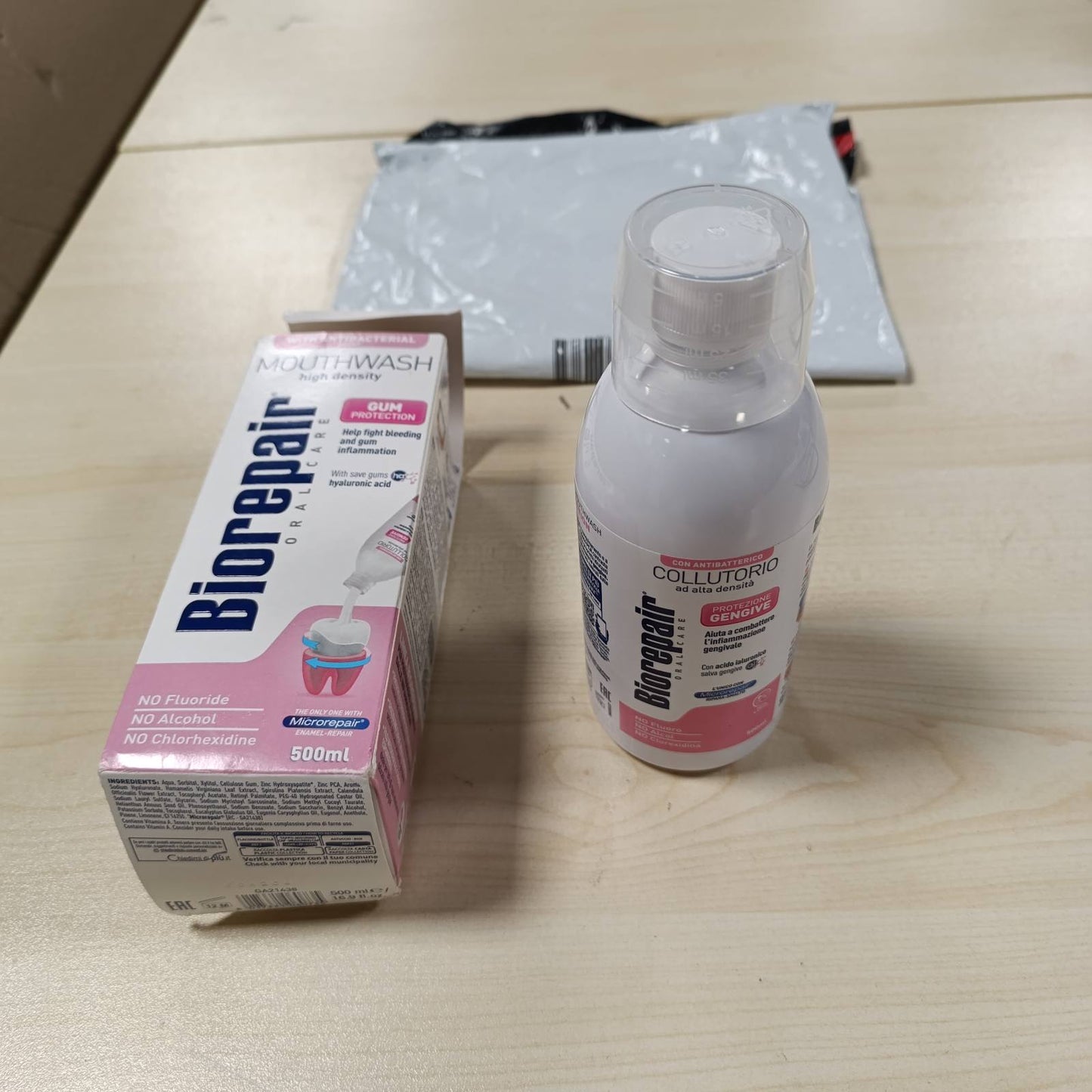 319006 - Biorepair Shpëlarës Goje me Dendësi të Lartë, 500 ml, mbrojtje e mishrave të gingivave, me acid hialuronik dhe zink antibakterial, pa fluor, pa alkool, pa klorheksidinë