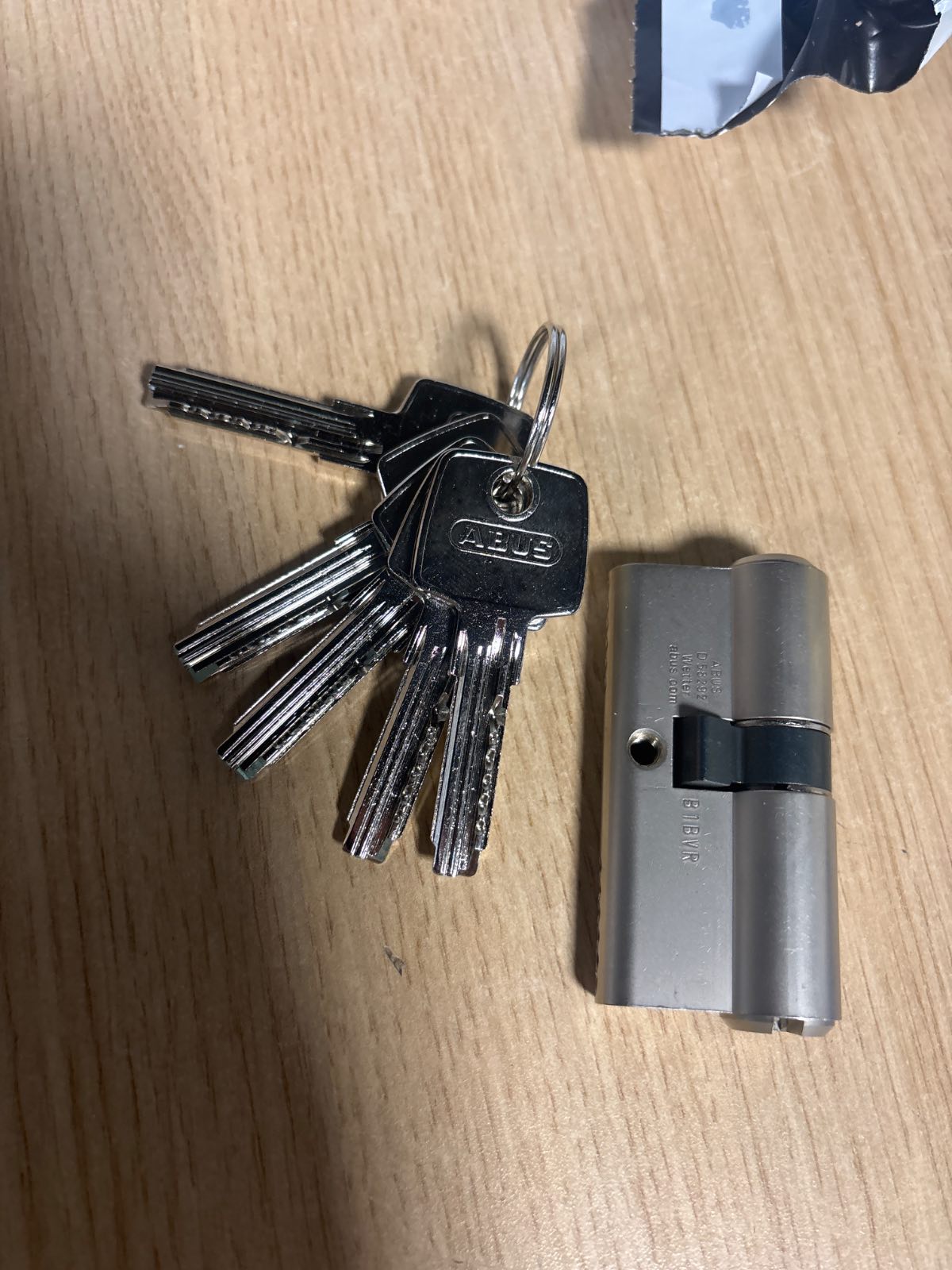 288734 - ABUS Cilindër profili D6XNP 28/34 me 5 çelësa dhe kartë kodi, kyç dere për siguri në dyert e përparme dhe apartamenteve