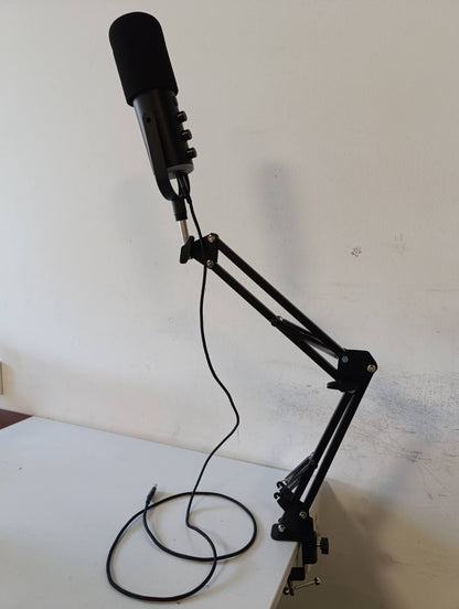 273511 - Ortizan Mikrofon Lojërash për PC, Mikrofon USB për Podcast për PS4/5 dhe Mac, Mikrofon Kondensues me Anulim Zhurme, Reverb, Monitorim, Krah Rrotullues i Rregullueshëm, Filtër Pop