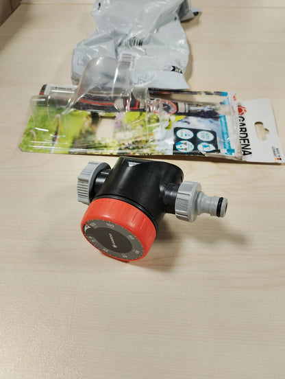 313712 - GARDENA Kohëmatës Ujitjeje Automatik për Rubinetat e Ujit 26.5 mm (G 3/4) ose 33.3 mm (G1), Kohëzgjatje Fleksibile Ujitjeje (5-120 Min.), Lidhje e Lehtë me Sistemin Quick-Plug (1169-20)