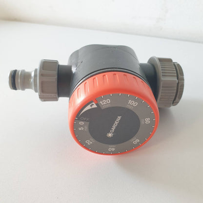 313713 - GARDENA Kohëmatës Ujitjeje Automatik për Rubinetat e Ujit 26.5 mm (G 3/4) ose 33.3 mm (G1), Kohëzgjatje Fleksibile Ujitjeje (5-120 Min.), Lidhje e Lehtë me Sistemin Quick-Plug (1169-20)