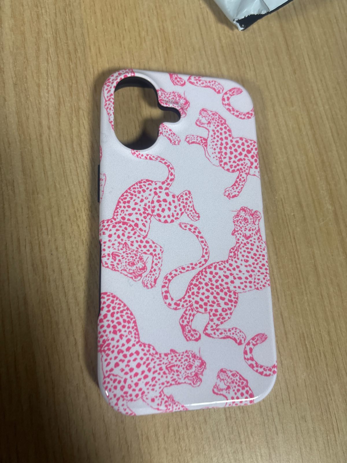 216888 - Këllëf rozë për iPhone me model leopard dhe stil Preppy