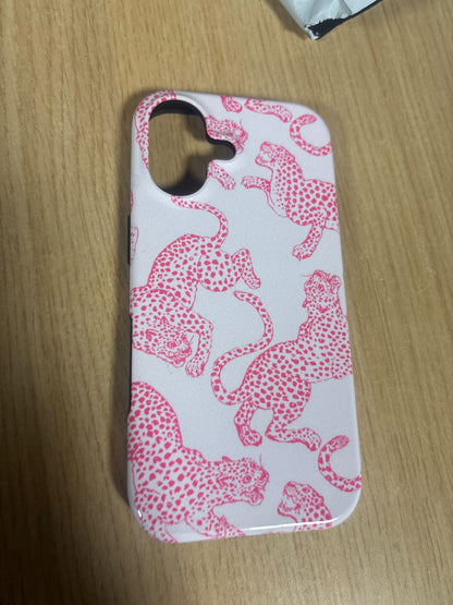216888 - Këllëf rozë për iPhone me model leopard dhe stil Preppy
