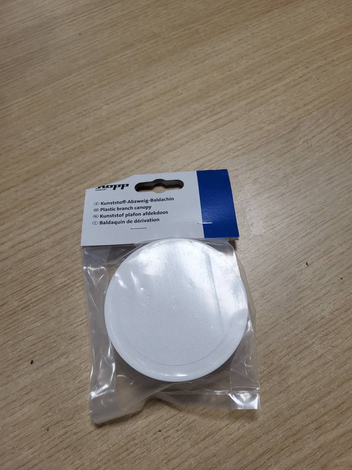 335712 - KOPP Tendë kutie kryqëzimi e bardhë - 1 copë - Plastike - Tendë tavani për shpërndarje kabllosh