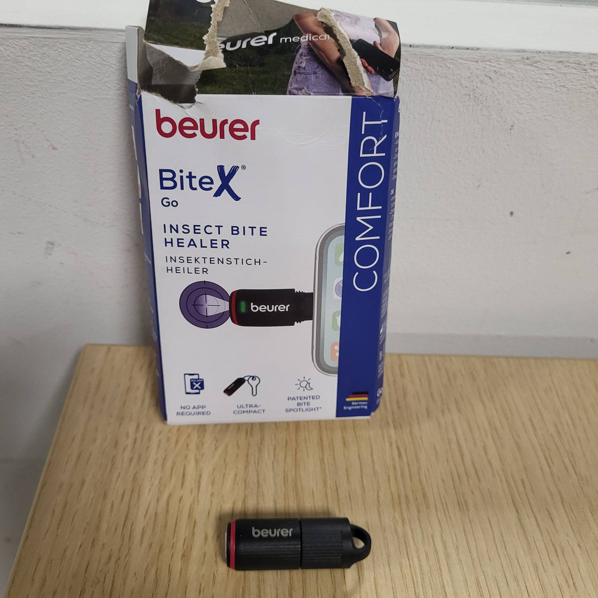 303196 - BEURER BiteX Go Deep - Shërues Elektrik i Pickimeve të Insekteve - Stilolaps Ngrohës për Android dhe iPhone (USB-C)