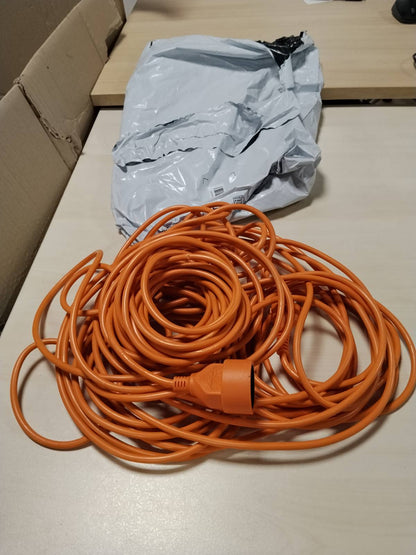 313997 - ZENITECH - Kabllo zgjatues 16A HO5VV-F 2x1.5mm² 3680W / 230V - Gjatësi 25m - Portokalli - Rezistent ndaj motit - Përputhet me standardet NF dhe CE