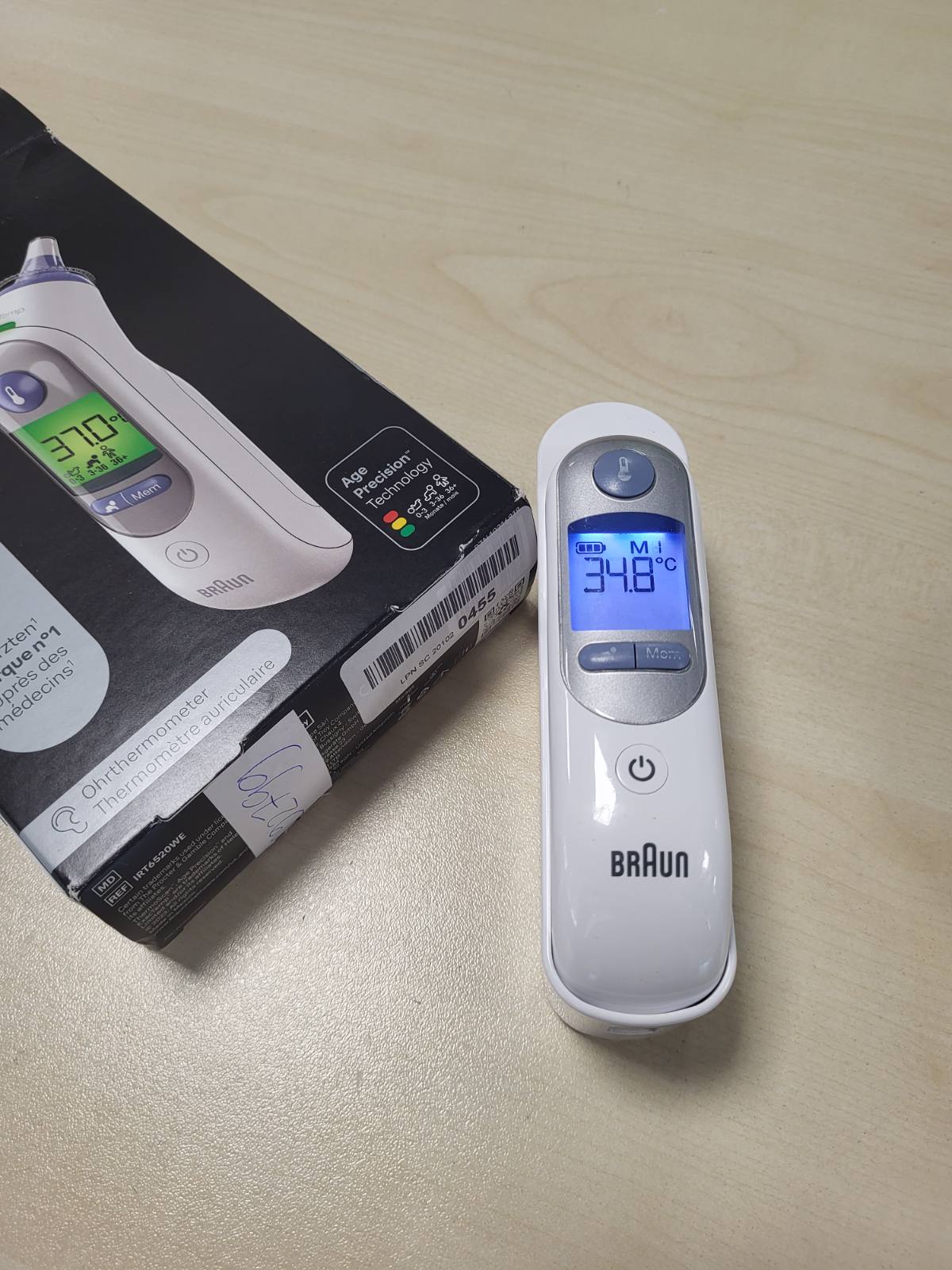 292799 - BRAUN Termometër veshi ThermoScan 7 BRAIRT6520, Teknologjia e Precizionit Age, ekran dixhital me kodim ngjyrash, miqësor për foshnje dhe fëmijë të vegjël