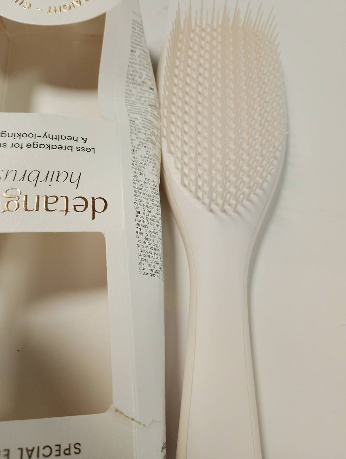 303372 - TANGLE TEEZER Furçë flokësh Ultimate Detangler, për flokë të lagur dhe të thatë, furçë zbërthyese, ngjyrë krem porcelani