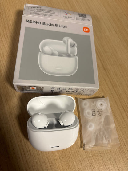 268605 - XIAOMI REDMI KUFJE BLUETOOTH BUDS 8 LITE - True Wireless, Anulim Aktiv i Zhurmës 42dB, Altoparlant 12.4 mm, Jetëgjatësi Baterie deri në 36 orë, Bluetooth 5.4, Të Bardha