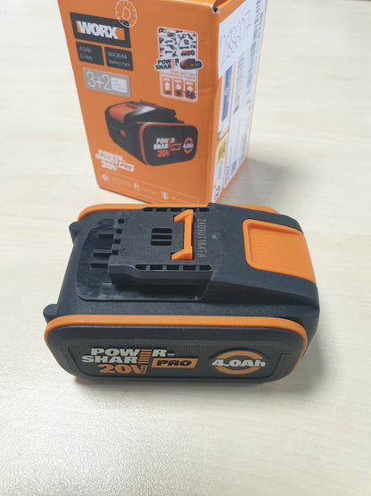 288607 - WORX Bateri origjinale WA3644 PowerShare Pro 20V - 4.0 Ah Li-Ion, e rikarikueshme, me tregues LED, Teknologji inovative e mbrojtjes së nxehtësisë, e pajtueshme me të gjitha mjetet WORX