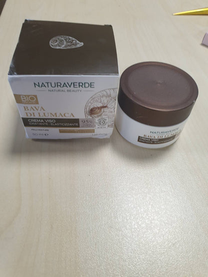 272115 - Naturaverde | Bio - Krem për fytyrën hidratues dhe elastikues me llum kërmilli, ekstrakte organike kamomili dhe gjalpë shea, i çertifikuar nga ICEA, 50 ml
