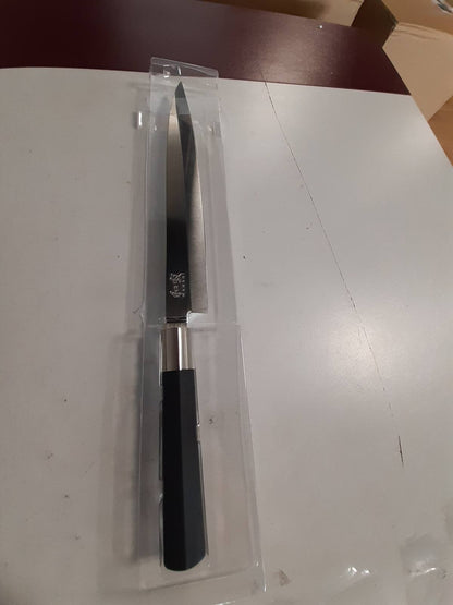 183396 - KAI - Thikë Sushi Sashimi Wasabi Black Yanagiba me Gjatësi Tehu 24.0 cm, Çelik Inox 6A/1K6 i Lëmuar 58 (±1) HRC, Dorezë Prej Polipropileni e Zi, Prodhuar në Japoni
