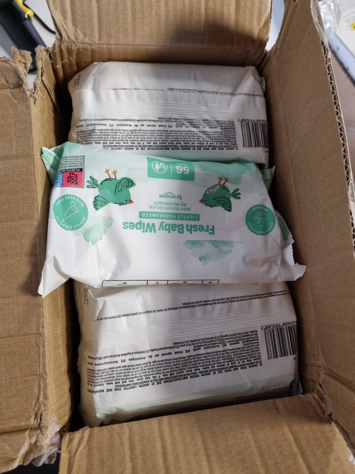 336208 - AMAZON 1008 Peceta Ultra të Ndjeshme për Fëmijë, aromë e lehtë, 18 pako me 56 copë