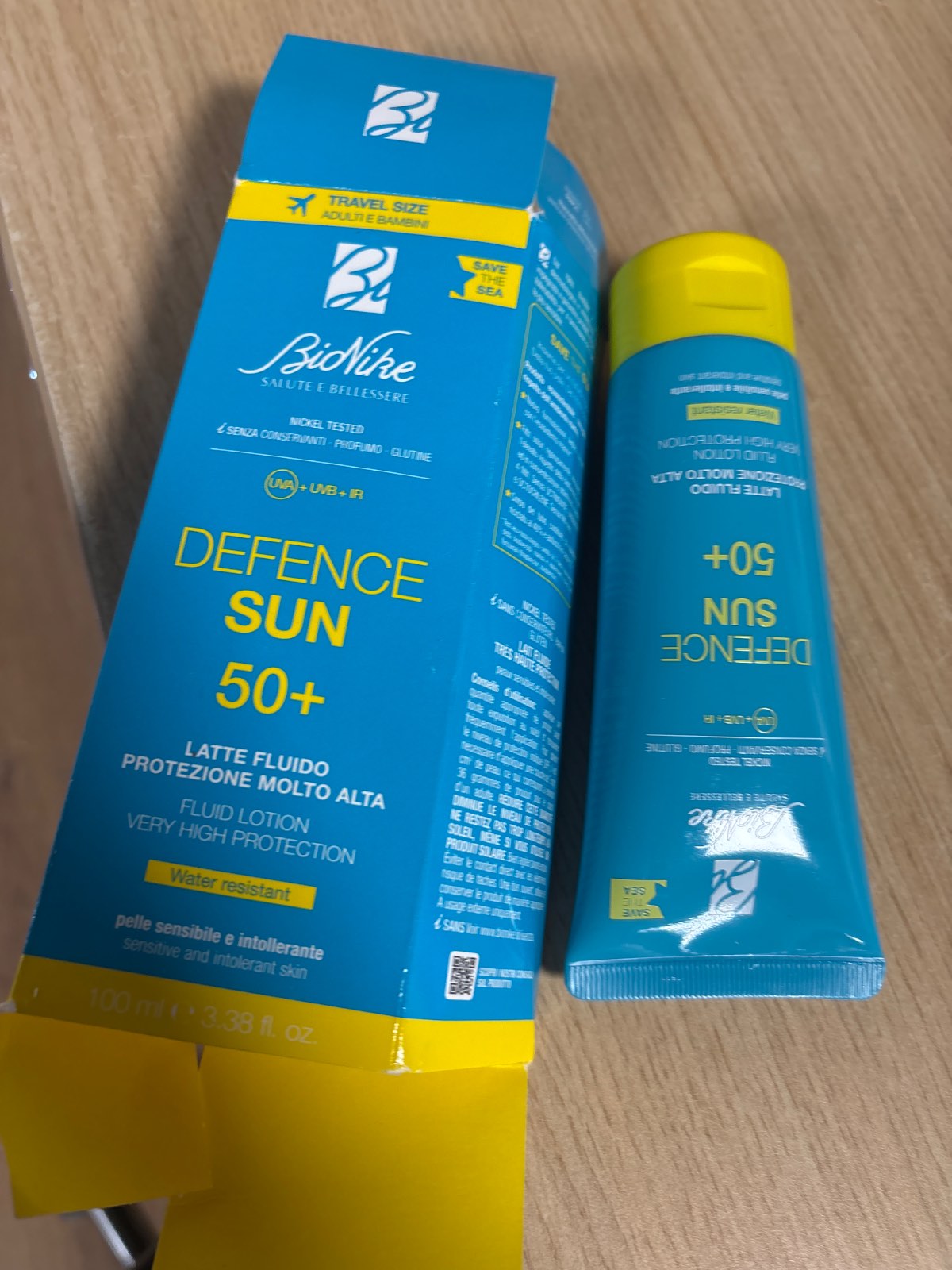 272216 - BIONIKE Defence Sun, qumësht mbrojtës nga dielli SPF 50+ për lëkurë të ndjeshme, me niacinamidë dhe vitaminë E, 100 ml