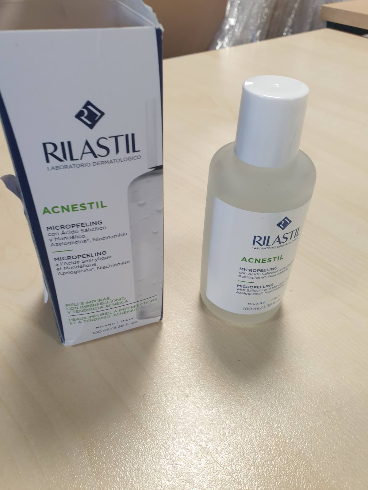 271793 - RILASTIL Acnestil Micropeeling, Peeling Intensiv për Fytyrën me Acid Salicilik, locion eksfoliues, 100 ml