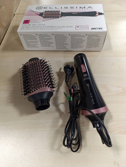 271292 - BELLISSIMA Furçë Ajri Volum Dry&Style Volumizuese, 1000 W, jonizues dhe qeramikë për flokë të mbrojtur, ideale për flokë të gjatë deri në të mesëm