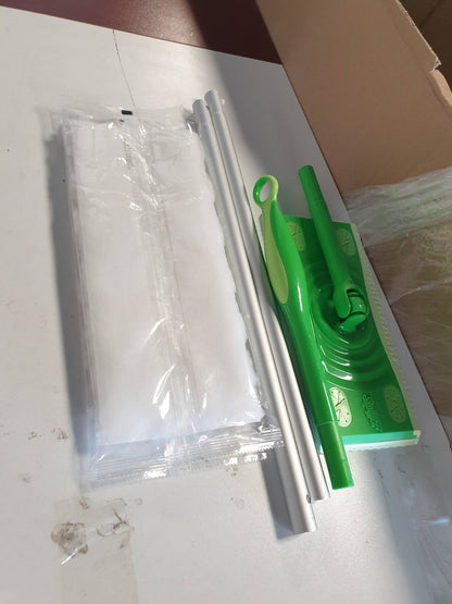 272108 - SWIFFER Fshesë dhe mopë dyshemeje 3D, 1 dorezë, 4 lecka për kapjen e pluhurit, 2 lecka për pastrimin e dyshemesë