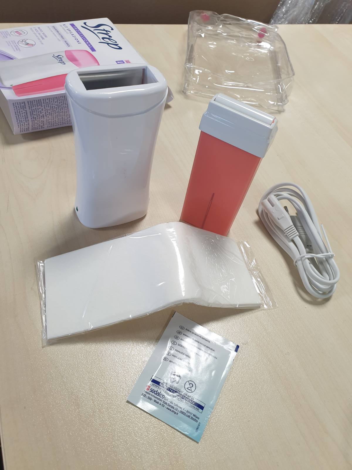 271995 - STREP Ngrohës elektrik dylli, komplet profesional dhe afatgjatë për heqjen e qimeve, përfshin mbushje dylli dhe 15 shirita.