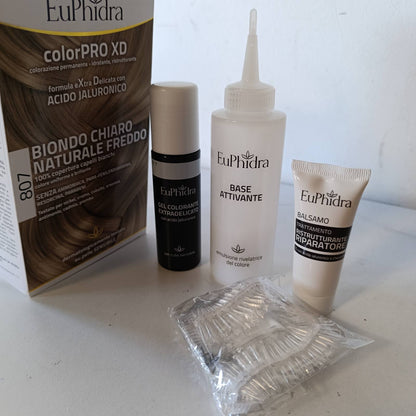272460 - EUPHIDRA - ColorPro XD 807, Bjonde e Çelët Natyrale e Ftohtë, Rezultat i Shkëlqyeshëm dhe i Hidratuar, Ngjyrosje e Përhershme me Acid Hialuronik