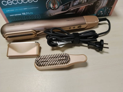300262 - CECOTEC Pjastër flokësh AirLisse 2in1 ForceDry, 1120000RPM, Rrjedhje ajri 19.7 litra/s, 2 koka magnetike, motor pa furça, 4 temperatura, 2 shpejtësi