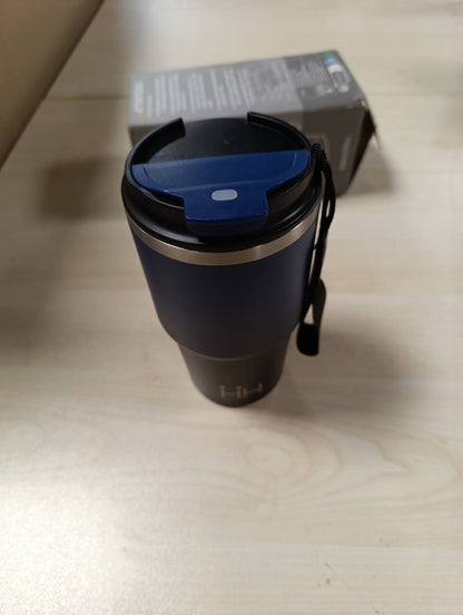 185121 - HONEYHOLLY Termos Kafeje i Ripërdorshëm, 600ml, i Papërshkueshëm nga Rrjedhjet, Çelik Inox 304, për Kafe të Nxehtë dhe të Ftohtë, Qumësht dhe Çaj, Filxhan Udhëtimi