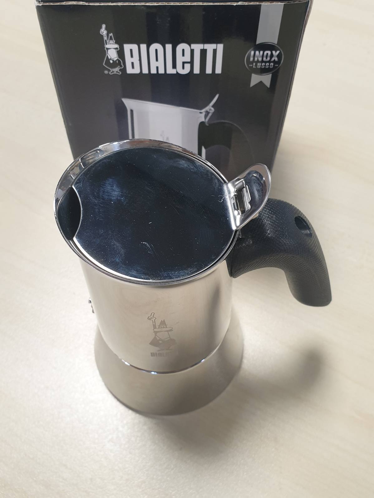 222182 - BIALETTI Makinë kafeje Venus, Dorezë kundër djegies, 2 filxhanë (85 ml), Çelik inox, jo e përshtatshme për induksion