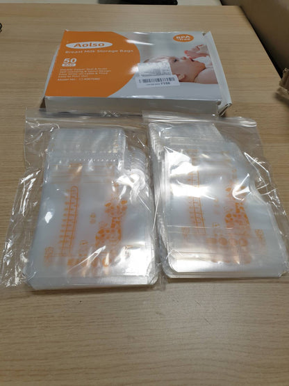 298850 - AOLSO Qese qumështi, 50 copë enë për ruajtjen e qumështit, Qese për ruajtjen e qumështit, Qese për ngrirjen e qumështit 250ML