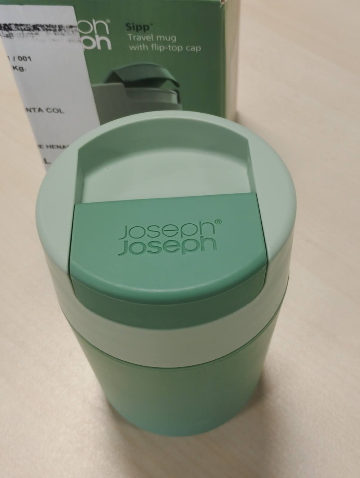 294059 - JOSEPH JOSEPH Sipp, Filxhan Udhëtimi prej Polipropileni për Kafe dhe Çaj, 340 ml, Jeshile, I papërshkueshëm nga rrjedhjet, Pa BPA
