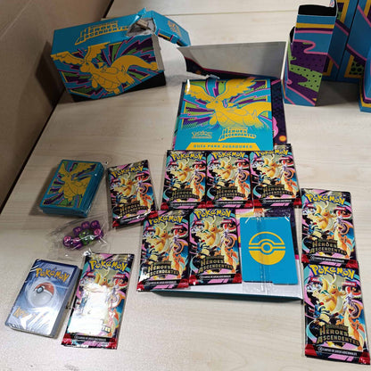 292615 - POKÉMON Mega Evolution-Rising Heroes Elite Trainer Box, 1 Kartë Promocionale Arti e Zgjeruar, 9 Paketa Përforcuese, Aksesorë Premium