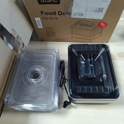 277416 - YASHE Dehidratues Ushqimi, 5 Tabaka çeliku inox, Kohëmatës dhe Temperaturë e Rregullueshme, Rrjedhje Ajri 360°, 400W, Pa BPA