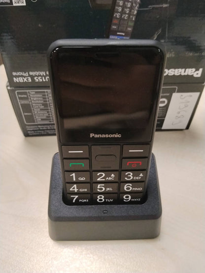 319689 - PANASONIC KX-TU155EXBN | Telefon celular për të moshuar | Buton SOS | Butona të mëdhenj | Pajtueshëm me aparatin e dëgjimit | Bluetooth | Radio FM | Kamera | Bazë karikimi | E zezë