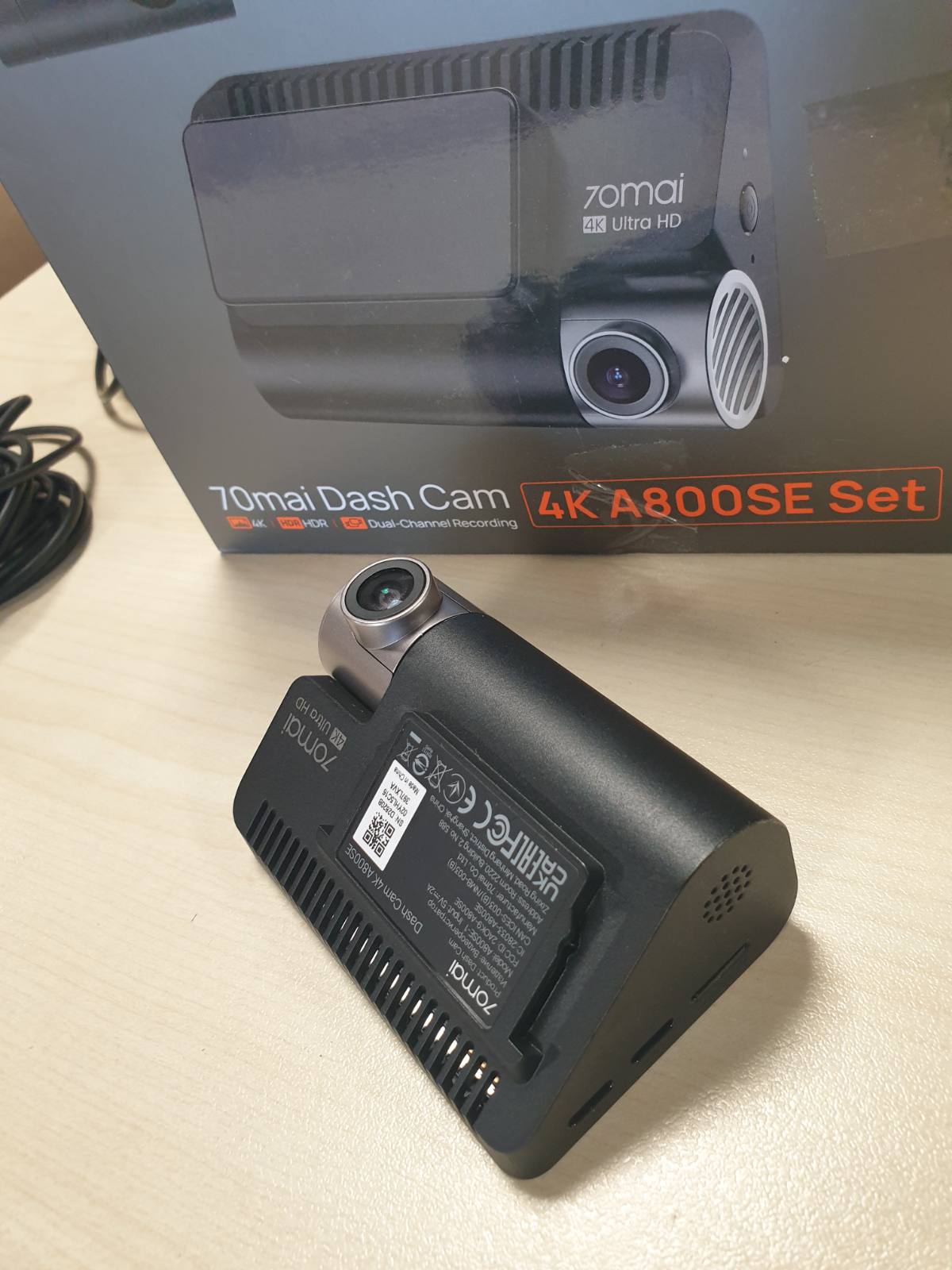 276105 - 70MAI Kamera e makinës A800SE 4K+1080P GPS WiFi, Dy kamera, 128GB SD, F1.55, HDR, Shikim nate, ADAS, Ekran 3", Mbështet deri në 512GB