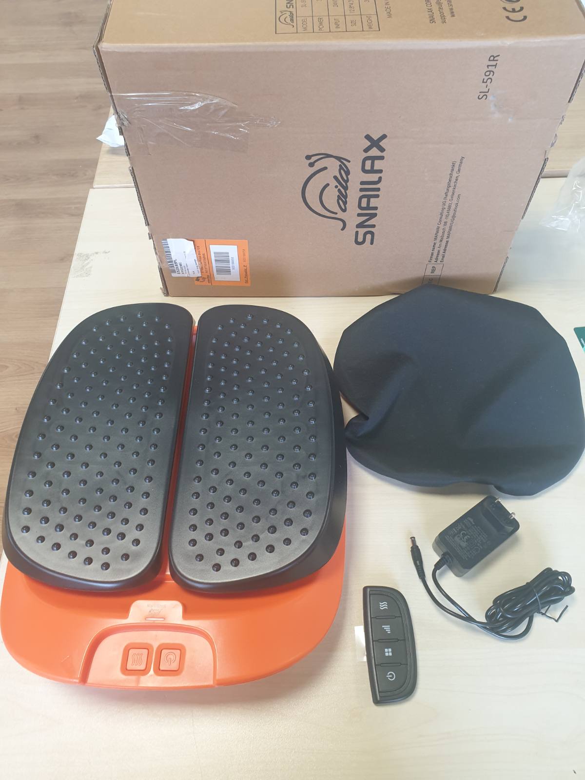 320911 - SNAILAX Masazhues këmbësh me vibrim, telekomandë, shpejtësi e rregullueshme, për fasciit plantar