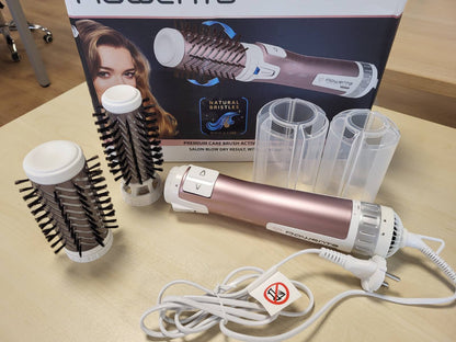 271221 - ROWENTA Furçë rrotulluese dhe tharëse CF9540 Brush Activ Premium Care, 1000 W, për flokë të shkurtër dhe të gjatë, 2 furça qeramike, gjenerator dyfishtë jonik
