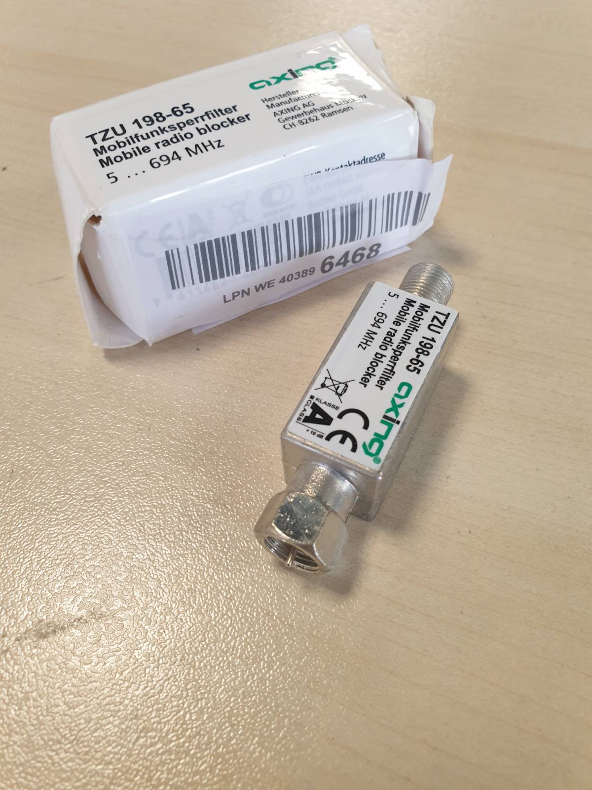 305609 - AXING - TZU 198-65 Filtri i bllokimit të rrjetit celular LTE 5G, Filtri i kalimit 5-694 MHz