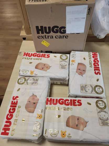 271232 - Huggies Pelena Extra Care për Fëmijë, Madhësia 1 (2-5 kg), Ultra Thithëse, 160 copë.