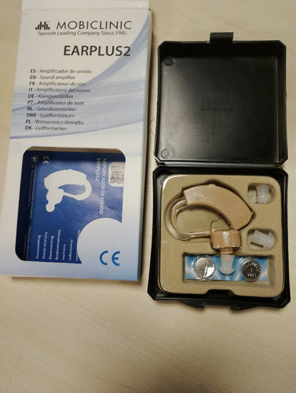 271847 - MOBICLINIC® - Amplifikator Dëgjimi Ear plus 2, 5 nivele volumi, Madhësi mini, I lehtë dhe portativ, Funksionon me bateri
