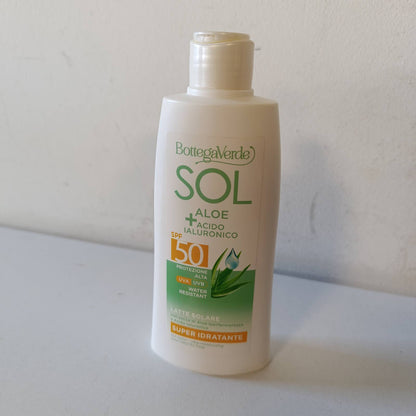 271843 - BOTTEGA VERDE - Qumësht Dielli për Trupin, SPF 50, Aloe dhe Acid Hialuronik, 200ml, Mbron nga Rrezet UVA dhe UVB