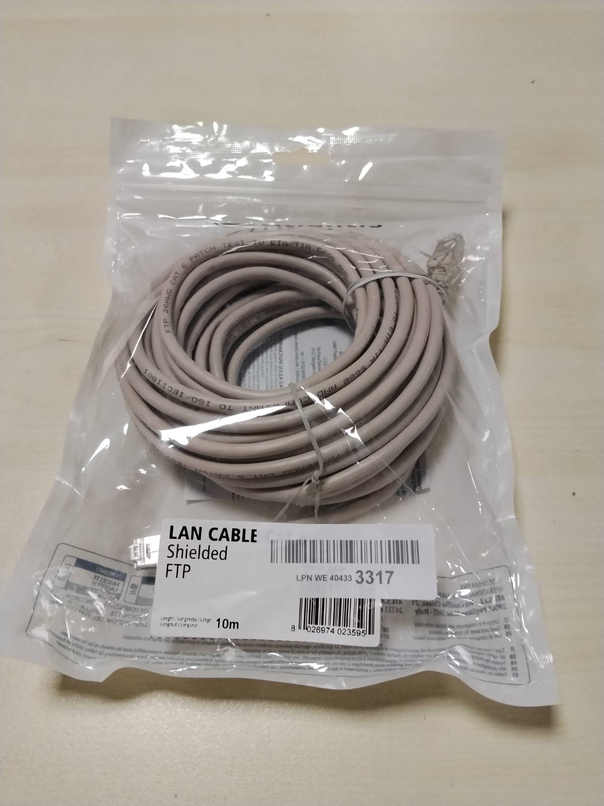 310672 - ATLANTIS Kabllo Ethernet Cat 6 FTP 10m, Kabllo Rrjeti LAN, i mbrojtur, Konektorë RJ45 të derdhur